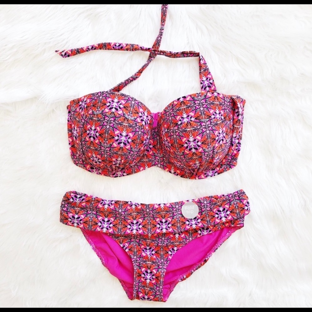 New George Pink Underwire Bikini Sz 36G